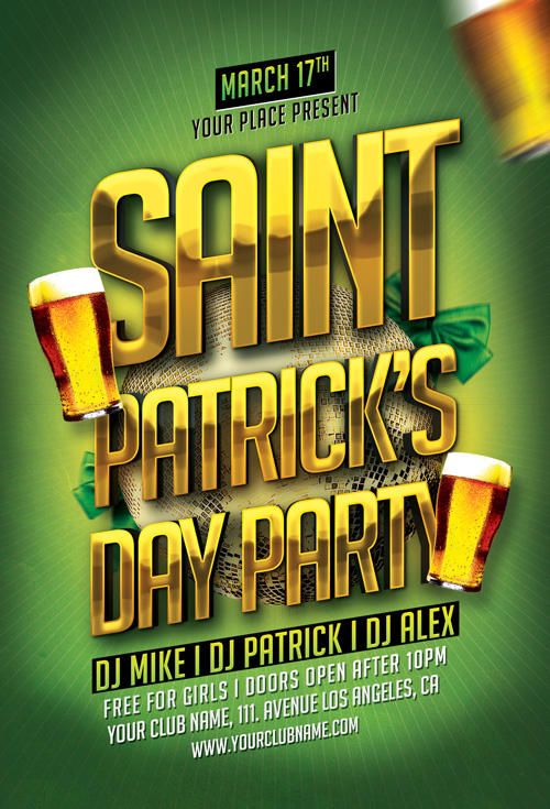 St. Patricks Day Typo Flyer Template