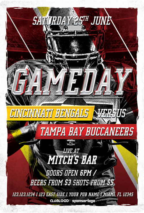 Football Game Day Free Flyer Template