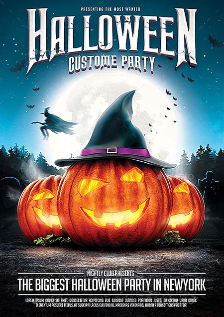 Halloween Pumpkins Party Flyer Template