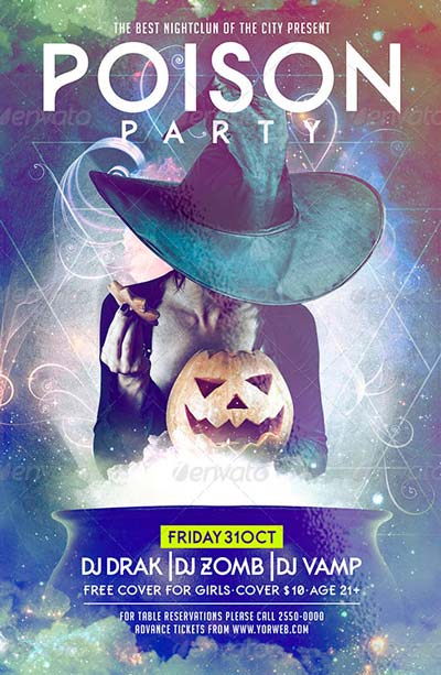 Halloween Poison Party Flyer Template