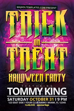 Trick or Treat Halloween Free Flyer Template