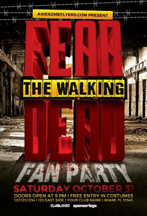 Zombie Horror Party Free Flyer Template