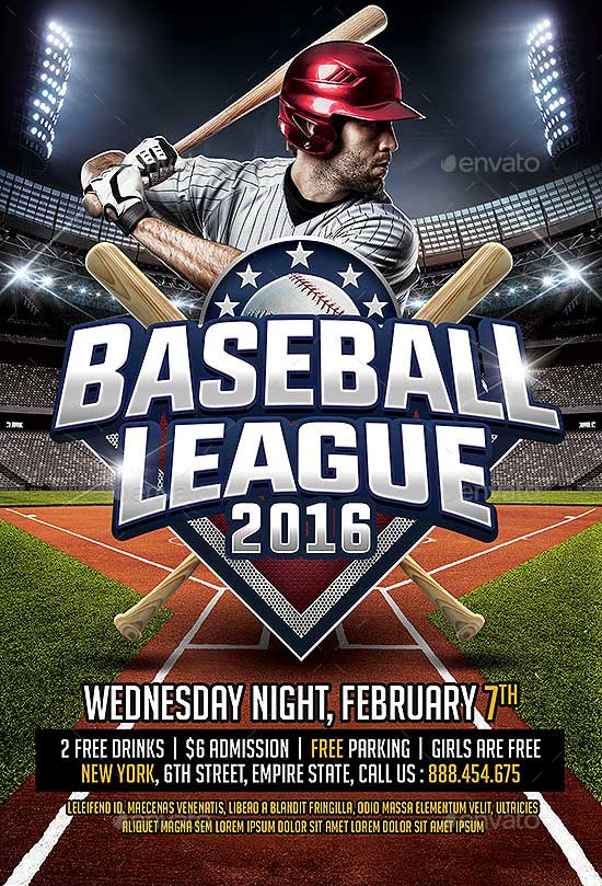 Baseball Sports League Flyer Template