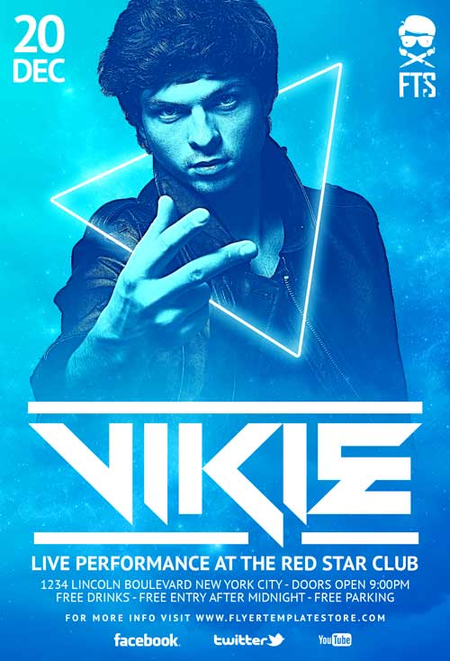 Free DJ Vikie Flyer Template