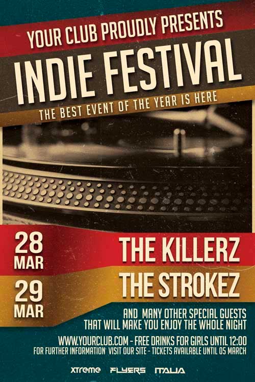 Free Indie Festival Flyer Template