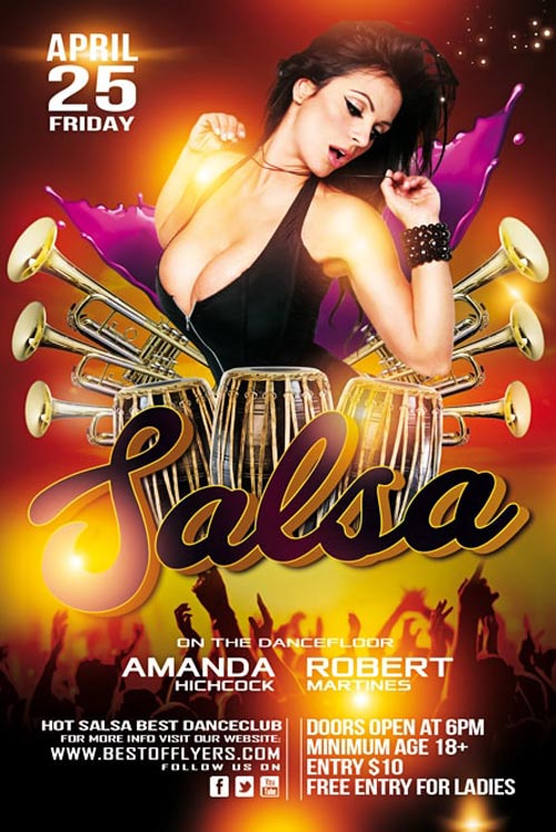Free Salsa Party Flyer Template
