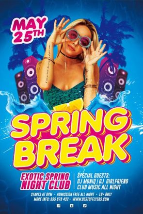 Free Spring Break Party Flyer Template