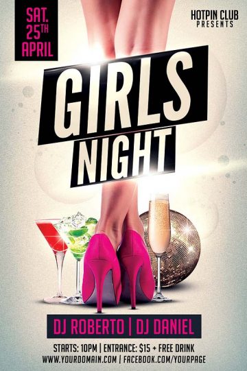 Girls and Ladies Night Party Flyer Template