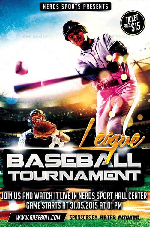 Major League Baseball Tournament Flyer Template