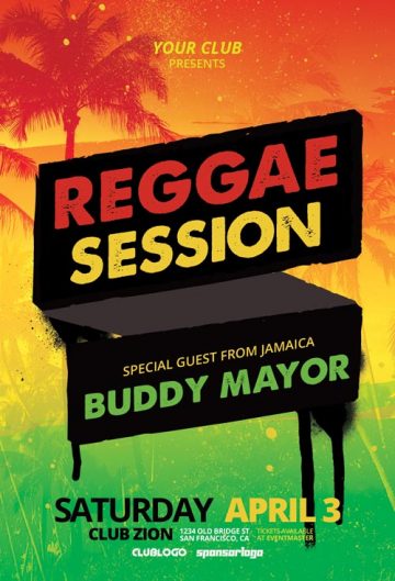 Reggae Dancehall Session Free Flyer Template