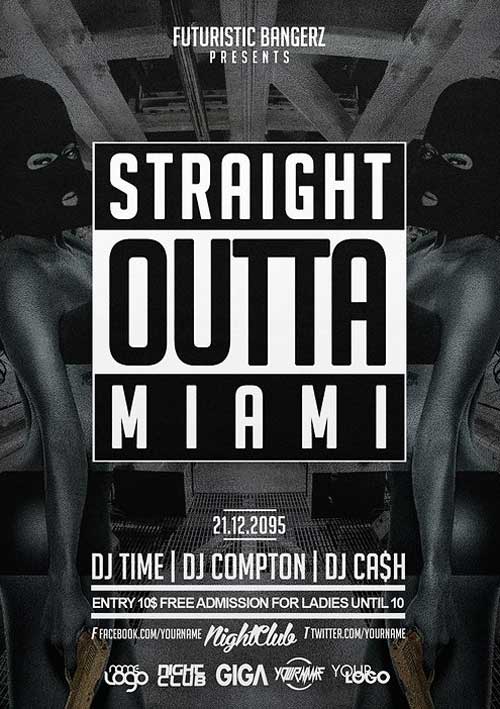 Straight Outta Party Flyer Template