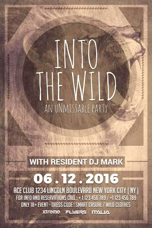 Free Wild Nature Party Flyer Template