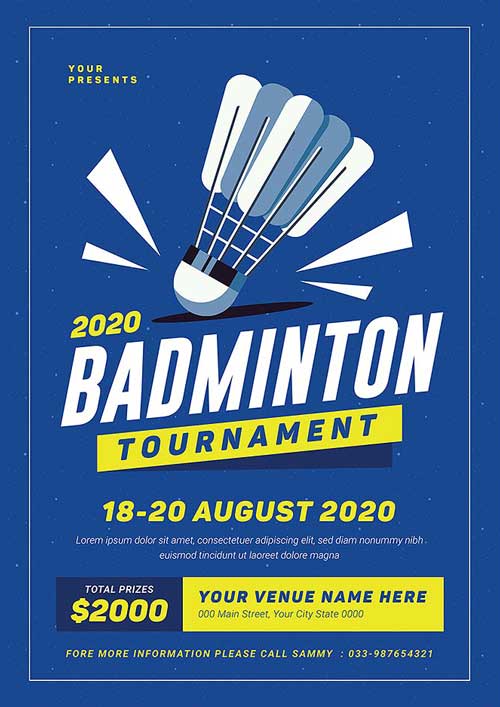 Badminton Tournament Event Flyer Template
