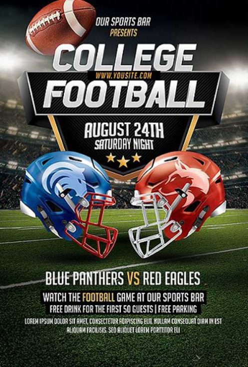 Download the College Football Event Flyer Template - PSD - FFFLYER