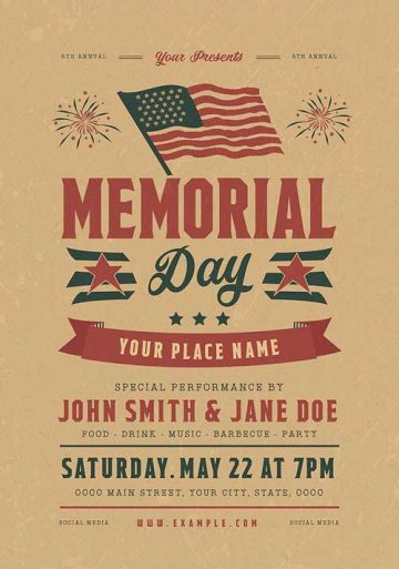 Memorial Day Event Flyer and Poster Template