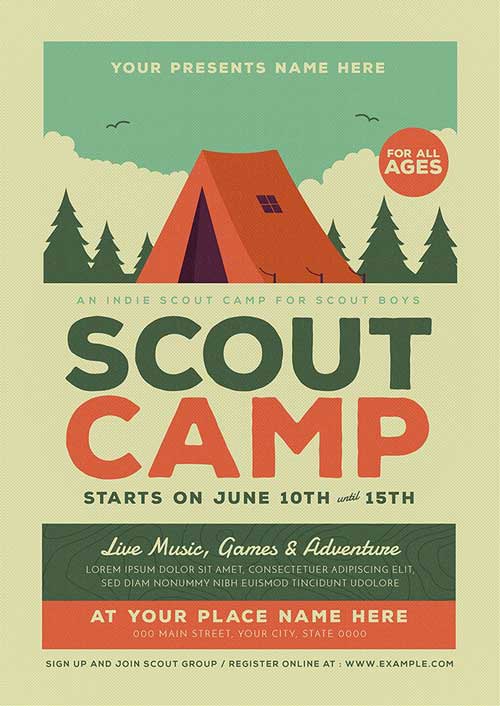 Scout Camp Event Flyer and Poster Template