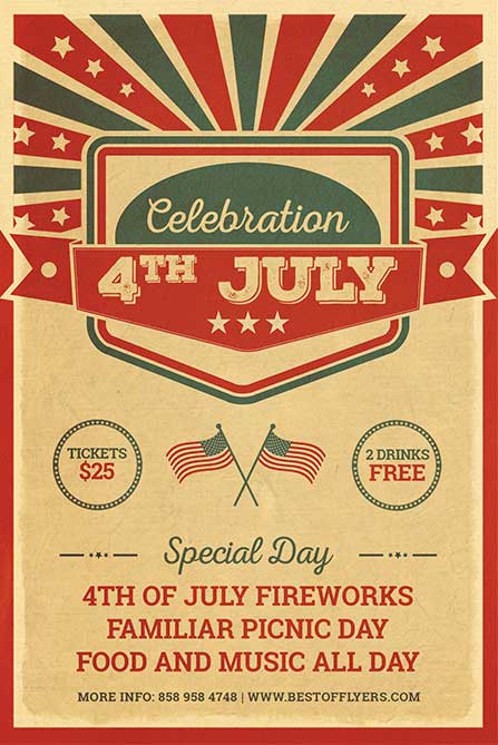 4th July Celebration Free Poster Template