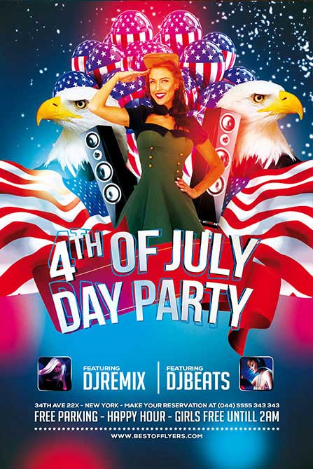 4th July Poster and Flyer PSD Template