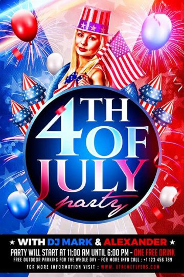 4th Of July Party Celebration Flyer Template