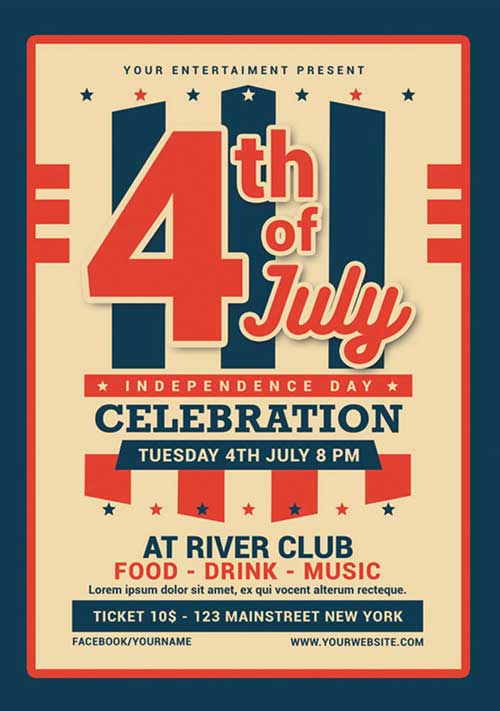 4th Of July Party Flyer Template