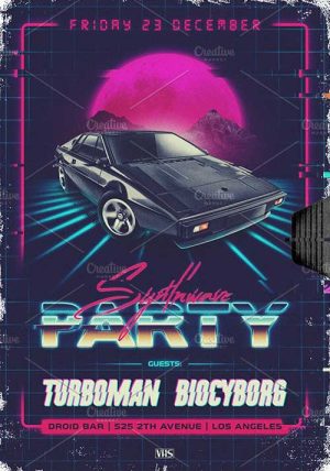 80s New Retro Wave Flyer Template