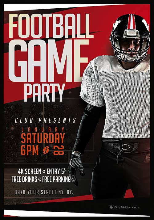 American Football Game Party Flyer Template