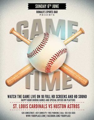 Baseball Game Event Flyer Template