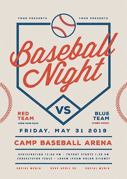 Baseball Night Flyer Template