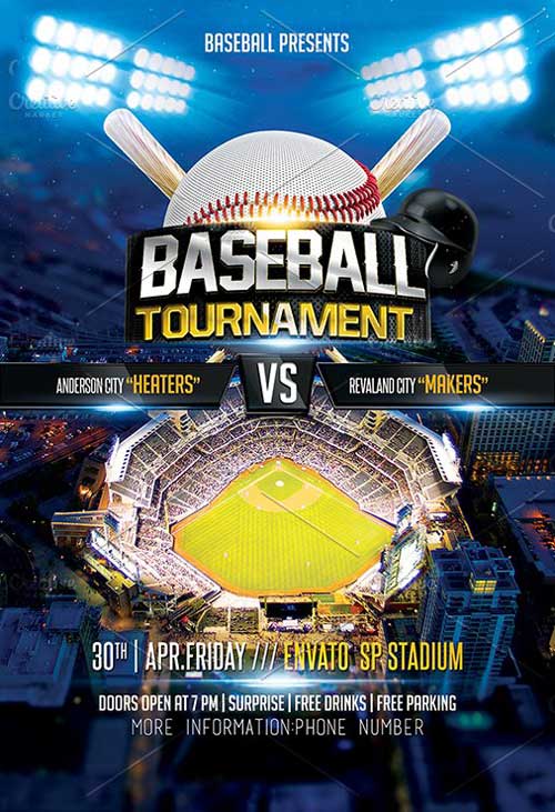 Download the Baseball Tournament Flyer PSD Template PSD FFFLYER