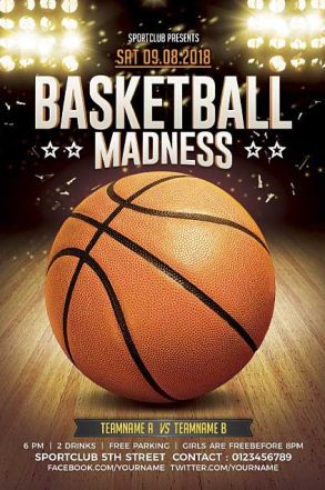 Basketball Madness Sport Flyer Template