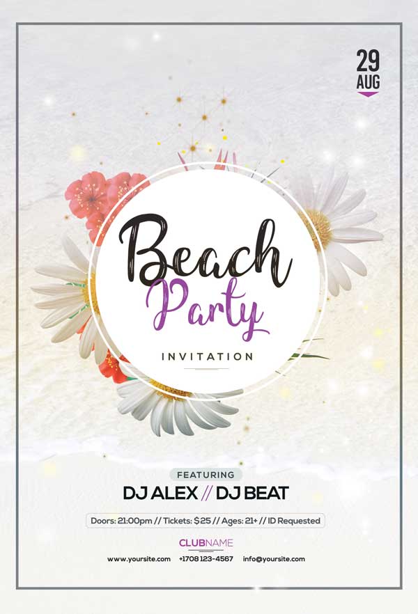 Beach Summer Free Party Flyer Template