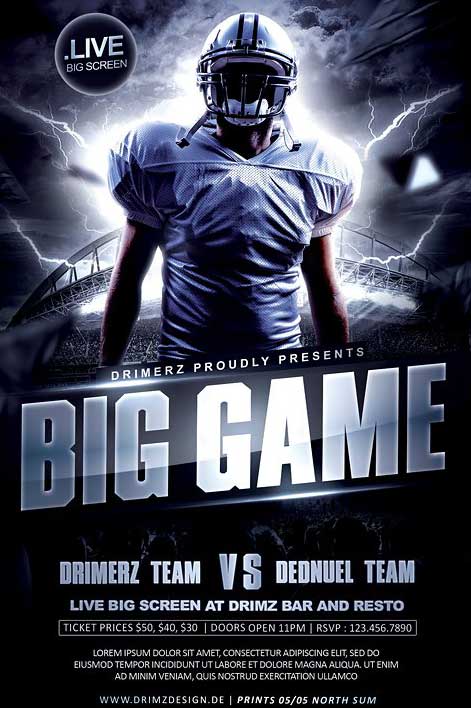 Big Football Game Party Flyer Template