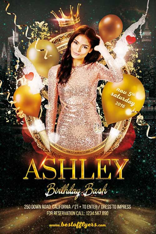Birthday Bash Party Free Flyer Template