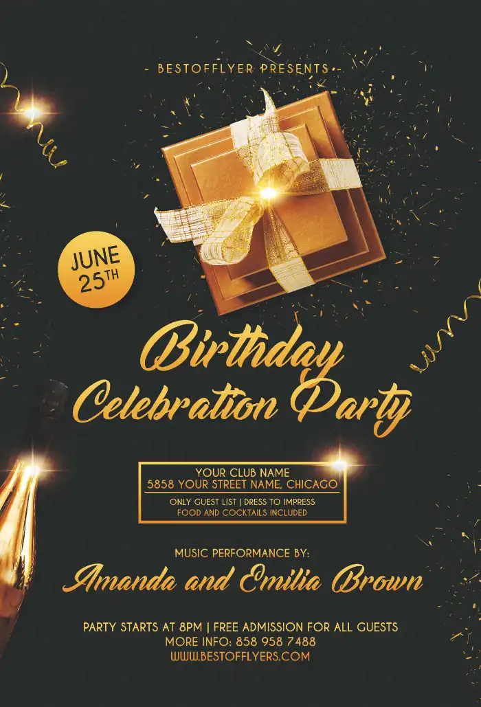 Birthday Celebration Free Flyer and Poster Template