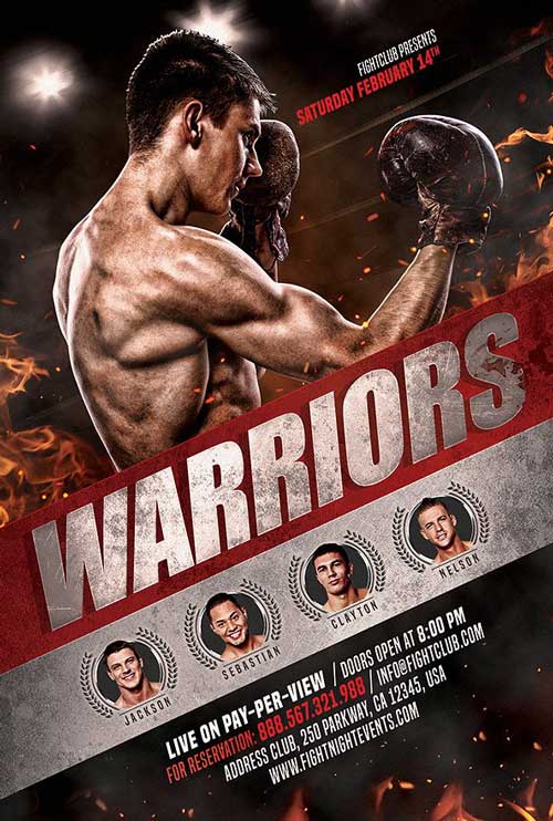 Boxing and MMA Match Flyer Template