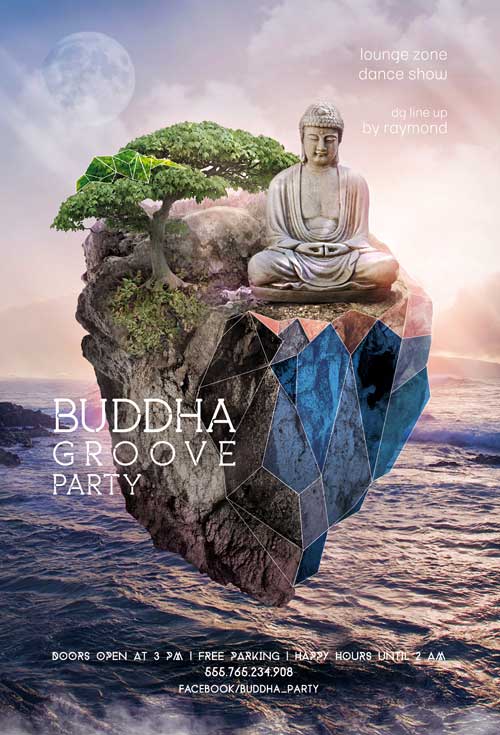 Buddha Groove Party Free Flyer Template