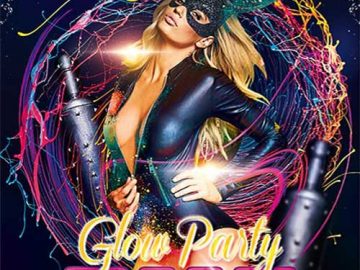 Bunny Glow Party Free Flyer Template
