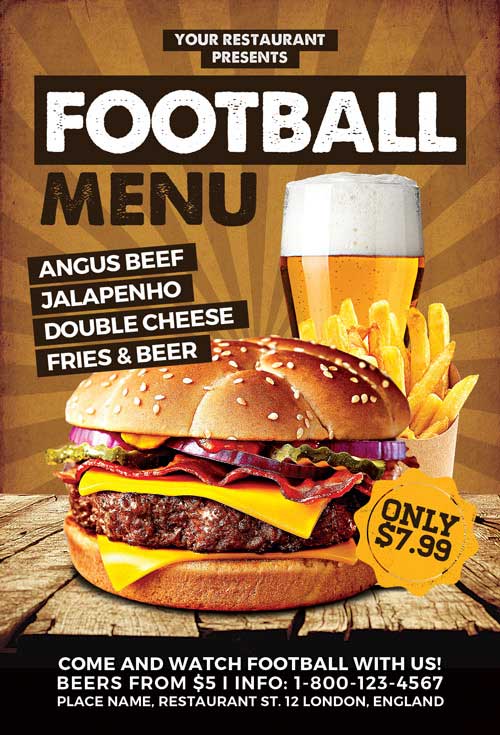 Burger Food Promotion Flyer Template
