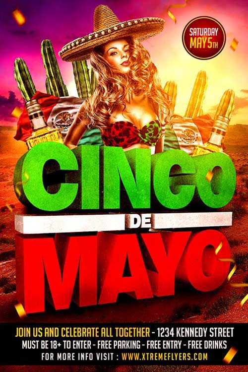 Cinco De Mayo Club Party Flyer Template