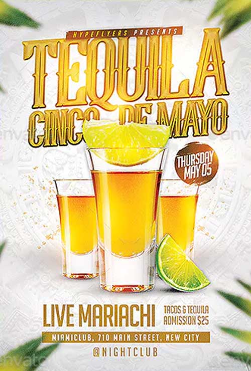 Cinco De Mayo Tequila Party Flyer Template