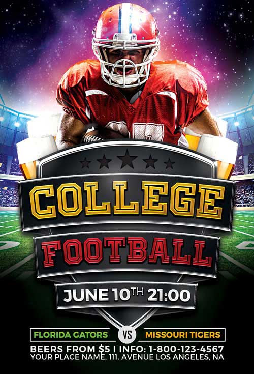 College Football Game Flyer Template