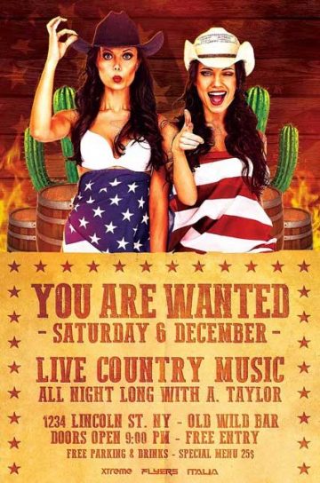 Country Live Music Night Flyer Template