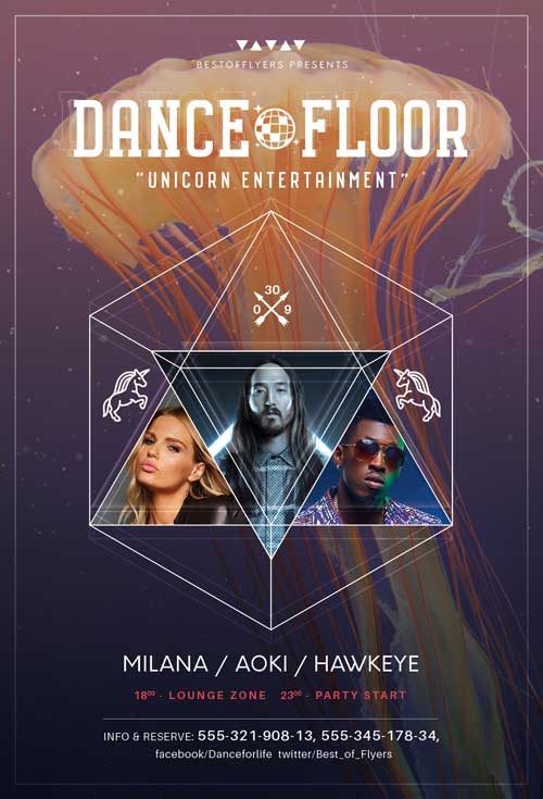 Dance Floor Party Free Flyer Template
