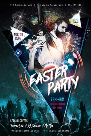 Easter Club Party Free Flyer Template