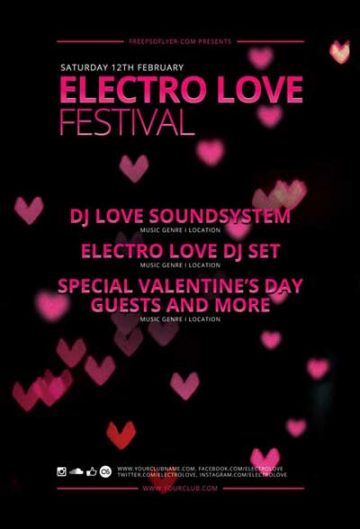 Electro Love Festival Free PSD Flyer Template
