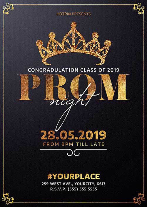 Elegant Prom Party Flyer Template