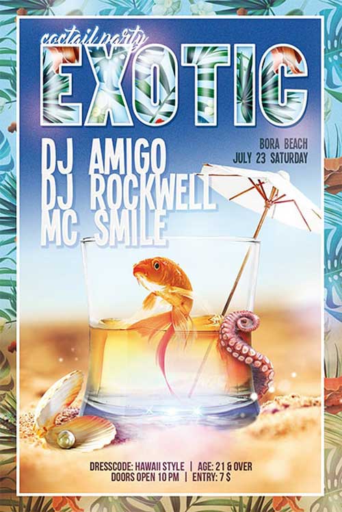 Exotic Cocktail Party Free Flyer Template