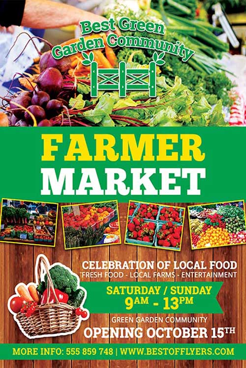 Farmer Market Free Flyer and Poster Template