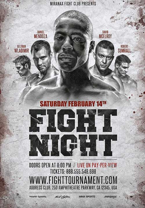 Fight Night MMA Event Flyer Template