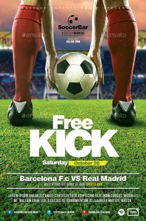 Free Kick Soccer Flyer Template